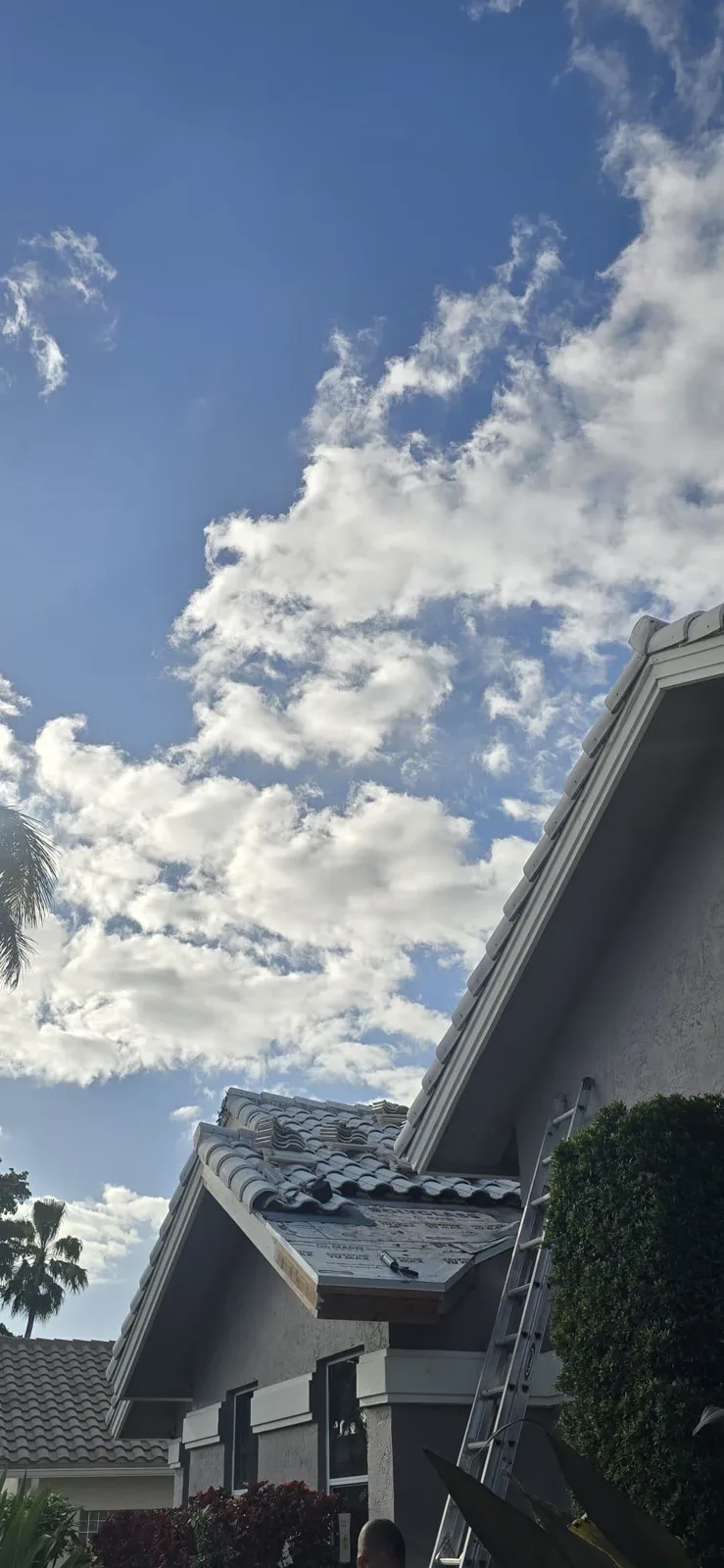 View of the tile roof of a residential home